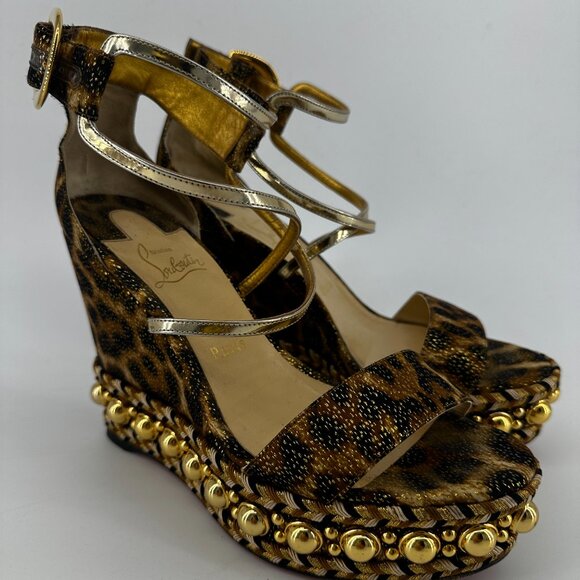 Louboutin Chocazeppa Wedges in Leopard - Size 39 - Picture 3 of 8